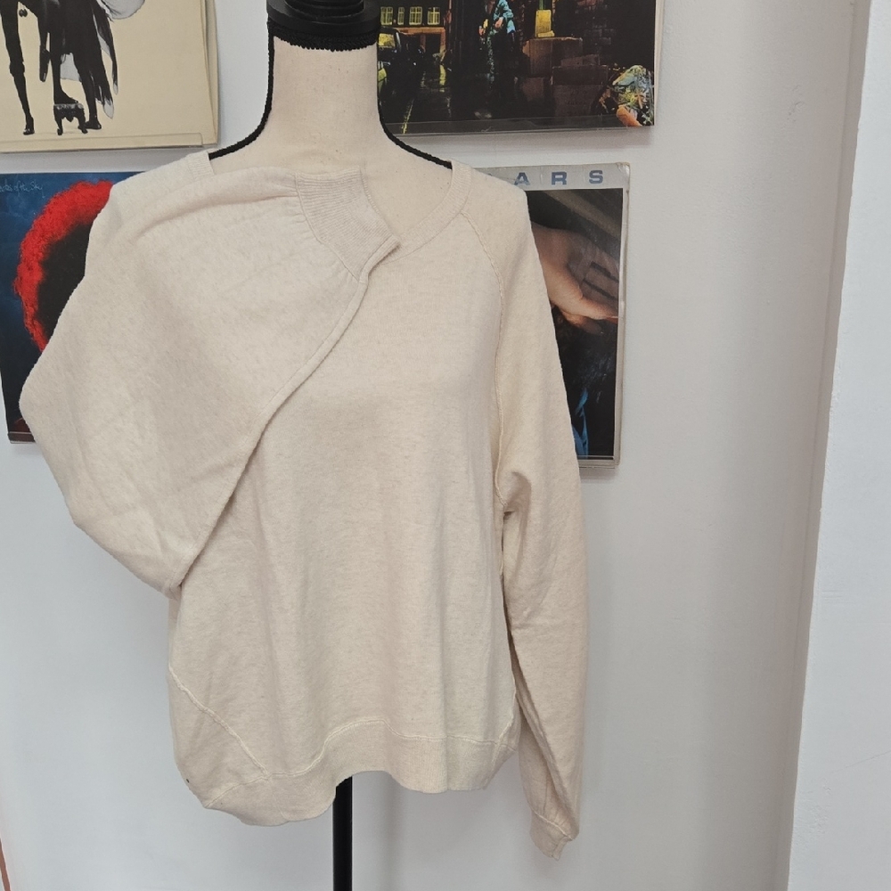 aerie Scoop Neck Lightweight Sweater in Cream